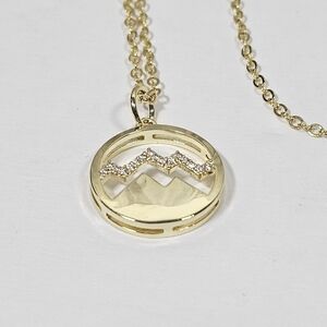 NEW 14k Gold Plated Mountain Necklace